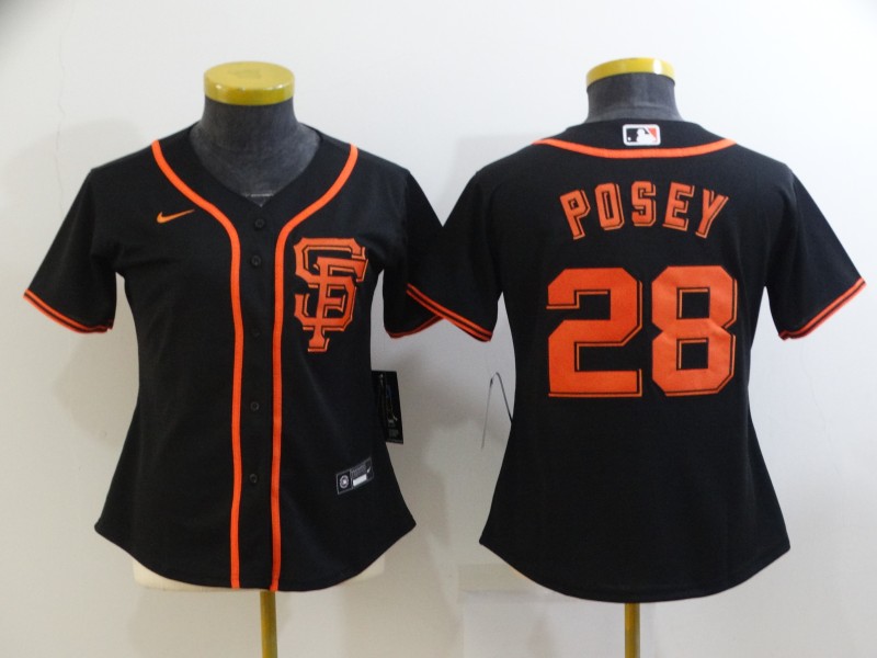 2021 Women San Francisco Giants #28 Posey black Game MLB Jerseys